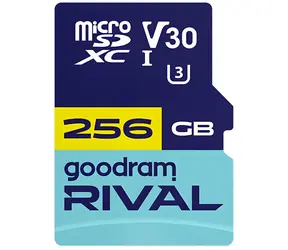 GOODRAM RIVAL M3AA microSDXC 256 GB + SD adaptér / Paměťová karta / Class 10 / UHS-I U3 / V30 / R: 100 MB/s