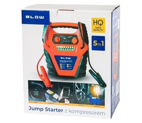 Blow Startovací stanice s kompresorem 5v1 / Startovací zdroj / 12 Ah / 400 A / vzduchový kompresor / svítilna