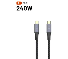 FIXED Media Cable černá / Kabel USB-C/USB-C / USB4 Gen3 40Gbps / PD 3.1 240W / 8K60Hz / 2m