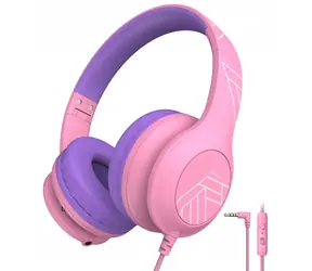 PowerLocus PLED Kids růžová / Dětská bezdrátová sluchátka s mikrofonem / Bluetooth