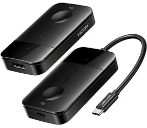 Vention ADOBB černá / Bezdrátový HDMI transmiter / 4K 30Hz / USB-C / Kabel 1 m