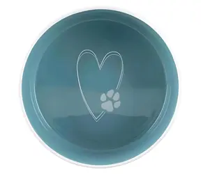 TRIXIE Keramická miska Pet's home krémovo/petrolejová / Miska pro psy / 0,8 l / O 16 cm