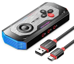 Vention CVAB0 / Externí zvuková karta / USB / RGB podsvícení / 3x jack / 16-bit