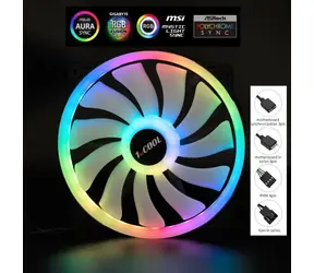 1stCOOL AURA EVO ARGB PWM Ring 200mm / Ventilátor / ARGB / PWM / 1000 RPM / 53,3 CFM