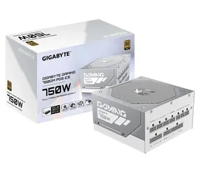 GIGABYTE GAMING 750GM PG5 ICE bílá / Zdroj / 750W / 80 Plus Gold / ATX 3.1 / 135 mm ventilátor / plně modulární