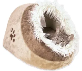 TRIXIE Pelech Minou béžovo-hnědý / 35x26x41 cm / Plyš, polyester / Odnímatelný polštář