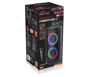 Media-Tech Funbox MT3181 černá / Bezdrátový reproduktor / RMS 40 W / PMPO 1000 W / BT 5.0 / FM Radio / microSD