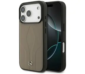 Mercedes Leather The Move MagSafe pouzdro pro iPhone 17 Pro béžová / Zadní kryt / Kožené / MagSafe