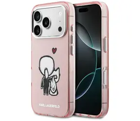 Karl Lagerfeld Karl & Choupette růžová / Zadní kryt pro iPhone 17 Pro Max / MagSafe
