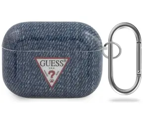 GUESS Jeans Collection tmavě modrá / Pouzdro pro Apple AirPods Pro / Riflový vzor