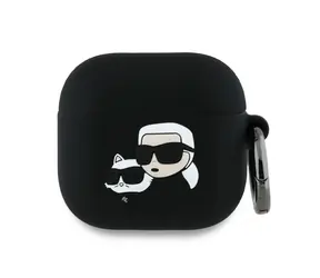 Karl Lagerfeld Karl & Choupette Head 3D černá / Pouzdro / Silikonové / pro Apple AirPods 4