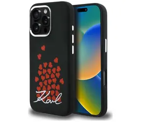 Karl Lagerfeld Silicone Heart Sign Logo MagSafe černá / Zadní kryt / MagSafe / Apple iPhone 16 Pro Max