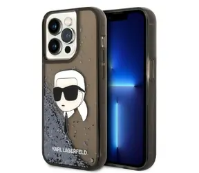 Karl Lagerfeld Glitter Karl Head černá / Zadní kryt / Apple iPhone 14 Pro Max