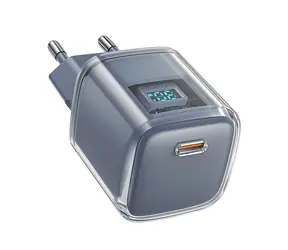 Acefast A53 GaN nabíječka šedá / USB-C / PD 30W / displej