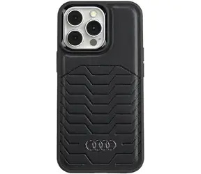 Audi Synthetic Leather kryt s MagSafe iPhone 13 Pro Max černá / Pouzdro / MagSafe / Umělá kůže