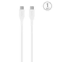 Puro Plain bílá / Datový kabel USB-C na USB-C / Power Delivery / 2 m