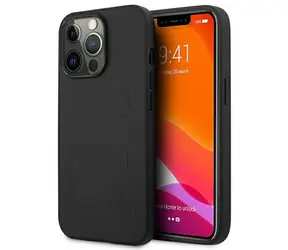 AMG Leather Hot Stamped zadní kryt pro Apple iPhone 14 Pro Max černá / Zadní kryt / Eko kůže / Reliéfní vzor