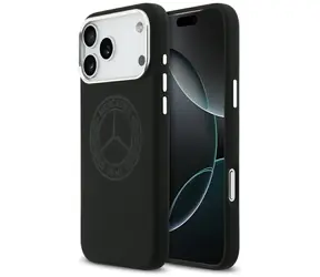 Mercedes Silicone Vintage Logo černá / Zadní kryt / MagSafe / pro iPhone 17 Pro Max / silikon