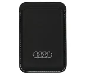 Audi Synthetic Leather MagSafe peněženka černá / Peněženka / Syntetická kůže / MagSafe
