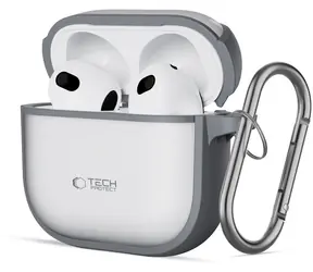 Tech-Protect Slim Hook Case Apple AirPods 4 šedá / Pouzdro / S poutkem