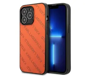 Karl Lagerfeld Perforated Allover oranžová / Zadní kryt / Apple iPhone 13 Pro / iPhone 13