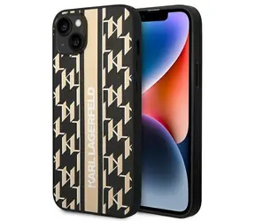 Karl Lagerfeld Monogram Stripe hnědá / Zadní kryt / Apple iPhone 14 Plus