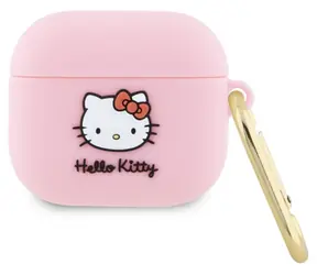 Hello Kitty Silicone 3D Kitty Head Pouzdro pro Apple AirPods 3 růžová / Pouzdro / Silikon