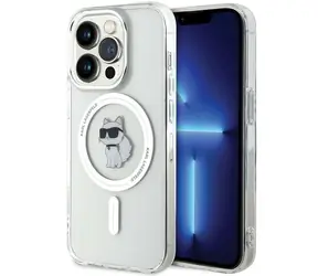 Karl Lagerfeld IML Choupette MagSafe čirá / Kryt pro Apple iPhone 14 Pro Max / IML potisk / MagSafe