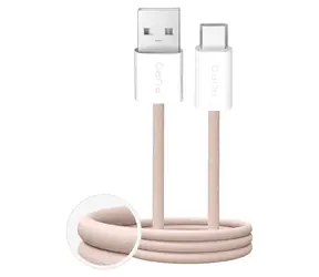 Puro Fabrik béžová / Datový kabel / USB-A - USB-C / 1,5 m / 10 W / opletený