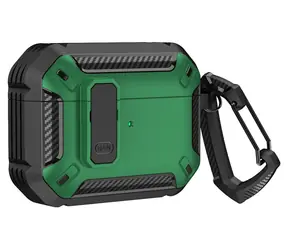 Hurtel Airpods 4 Armor Case zelená / Pouzdro / odolné / s karabinou / pro Apple AirPods 4