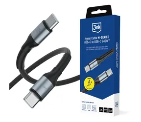 3mk Hyper Cable N-SERIES USB-C na USB-C 1m 240W černá / Datový kabel / PD 3.0 / QC 3.0
