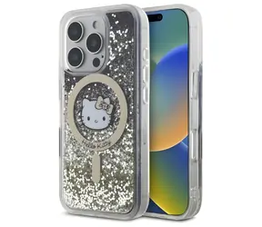 Hello Kitty Liquid Glitter Fever iPhone 16 Pro zlatá / Ochranný kryt / MagSafe