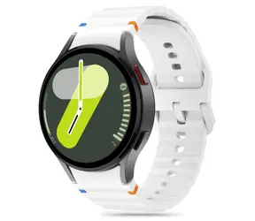 Tech-Protect Silikonový sportovní řemínek bílý / Řemínek / Samsung Galaxy Watch 4/5/5 Pro/6/7/FE / Silikon