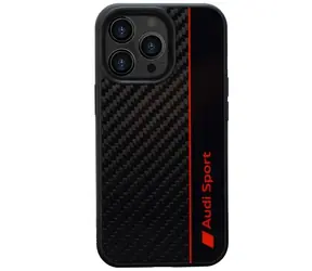 Audi Carbon Fiber Stripe kryt pro Apple iPhone 13 Pro Max černá / Kryt / Carbon / Hardcase