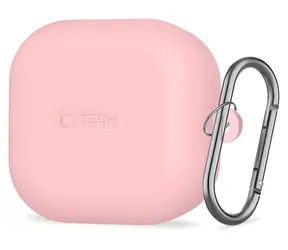 Tech-Protect Silicone Hook Case pro Samsung Galaxy Buds 4/4 Pro růžová / Pouzdro / silikonové / s karabinou
