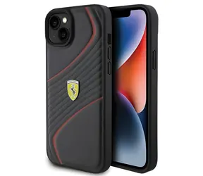 Ferrari Twist Metal Logo pro Apple iPhone 15 Plus černá / Pouzdro / Hardcase