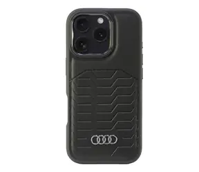 Audi Synthetic Leather Zadní kryt pro Apple iPhone 16 Pro černá / Zadní kryt / MagSafe