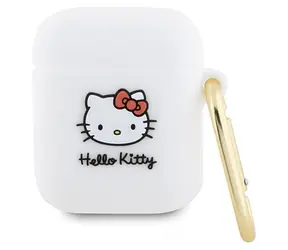 Hello Kitty 3D Kitty Head silikonové pouzdro bílá / Pouzdro / AirPods 1/2