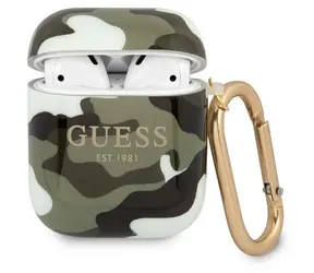 Guess Camo Collection zelená/khaki / Pouzdro pro sluchátka / pro Apple AirPods