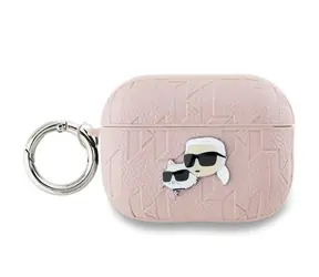 Karl Lagerfeld Pouzdro Monogram Karl & Choupette růžová / Pouzdro pro sluchátka / Apple AirPods Pro 2