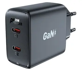 Acefast A49 PD35W GaN nabíječka černá / 2x USB-C / 35W