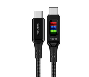Acefast C7-03 USB-C (M) - USB-C (M) 1,2 m černá / Kabel / 100W / displej