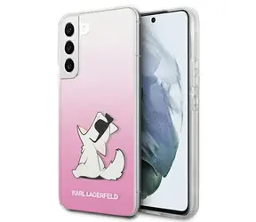 Karl Lagerfeld Choupette Eat růžová / Kryt / Samsung Galaxy S22+