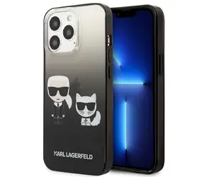 Karl Lagerfeld Gradient Ikonik Karl and Choupette černá / Kryt / pro Apple iPhone 13 Pro