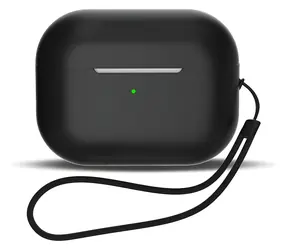 Hurtel Silicone Case AirPods 1. a 2. generace černá / Pouzdro / silikon / poutko na zápěstí