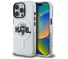 Karl Lagerfeld IML Karl Sketch Logo čirá / Pouzdro / MagSafe / Apple iPhone 16 Pro Max