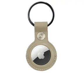 Audi Synthetic Leather pouzdro pro Apple AirTag béžová / Pouzdro / Umělá kůže