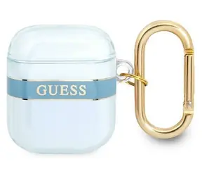 Guess GUA2HHTSB Strap Collection modrá / Pouzdro pro AirPods / S poutkem