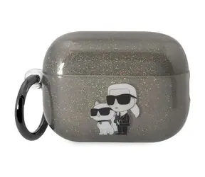 Karl Lagerfeld Karl & Choupette Glitter černá / Pouzdro / pro Apple AirPods Pro 2