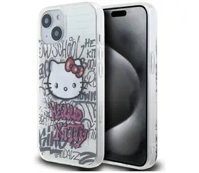 Hello Kitty Kitty On Bricks Graffiti bílá / Kryt pro Apple iPhone 15 / IML potisk